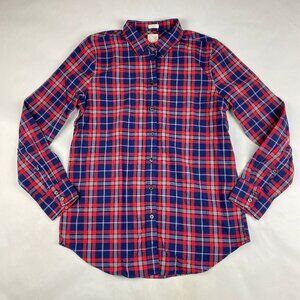 NWT J Crew Factory Plaid Boy Fit Shirt Womens' Size Small